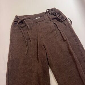Deiji Studios Brown Knit Lounge Pants Side Tie Drawstring M/L